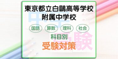 東京都立白鷗高等学校附属中学校の受検対策。適性検査の出題傾向と勉強法