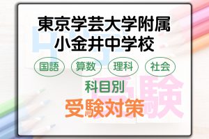東京学芸大附属小金井中学校の科目別受験対策。国語・算数・理科・社会の勉強法