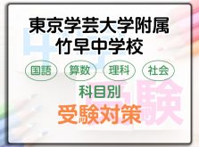 東京学芸大学附属竹早中学校の科目別受験対策。国語・算数・理科・社会の勉強法