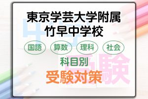 東京学芸大附属竹早中学校の科目別受験対策。国語・算数・理科・社会の勉強法